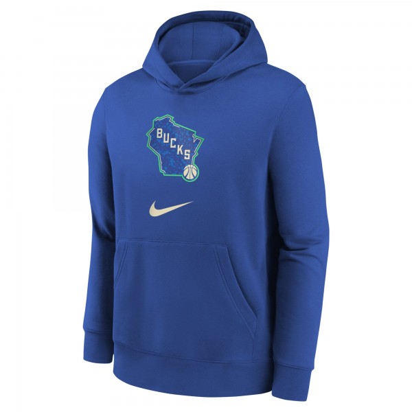 Толстовка Milwaukee Bucks Nike Youth 2023/24 City Edition Essential - Royal