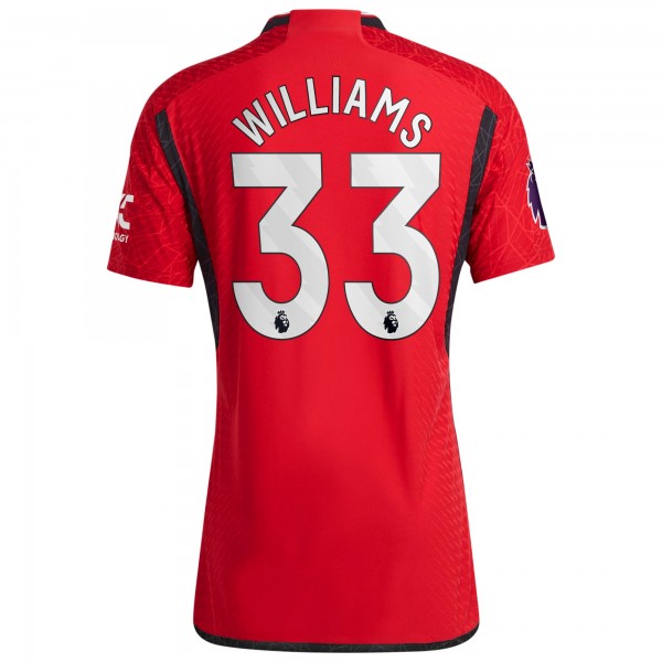 Игровая форма  Brandon Williams Manchester United adidas 2023/24 Home Authentic Player - Red