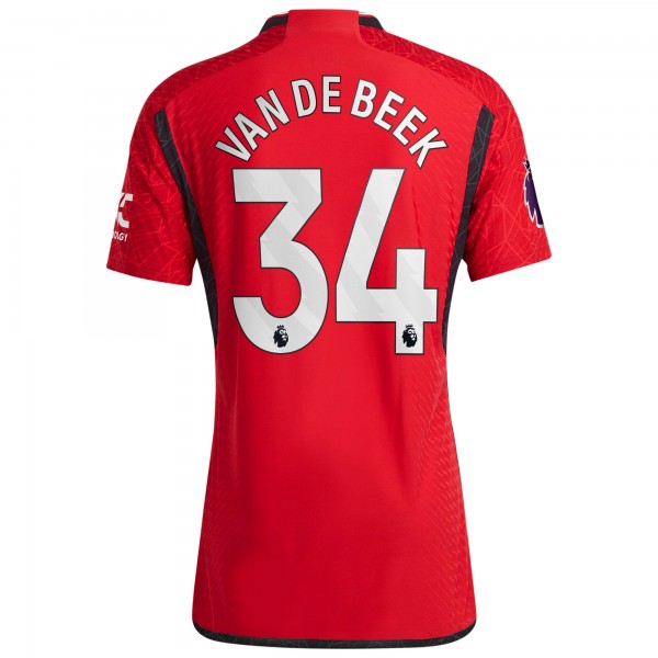 Игровая форма  Donny Van De Beek Manchester United adidas 2023/24 Home Authentic Player - Red