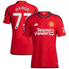Игровая форма  Kobbie Mainoo Manchester United adidas 2023/24 Home Authentic Player - Red