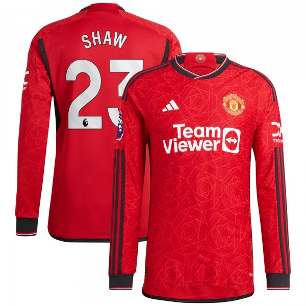 Игровая форма  Luke Shaw Manchester United adidas 2023/24 Home Authentic Player - Red