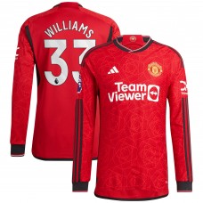 Игровая форма  Brandon Williams Manchester United adidas 2023/24 Home Authentic Player - Red