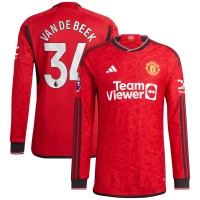 Игровая форма  Donny Van De Beek Manchester United adidas 2023/24 Home Authentic Player - Red