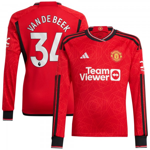 Игровая форма  Donny Van De Beek Manchester United adidas 2023/24 Home Replica Player - Red