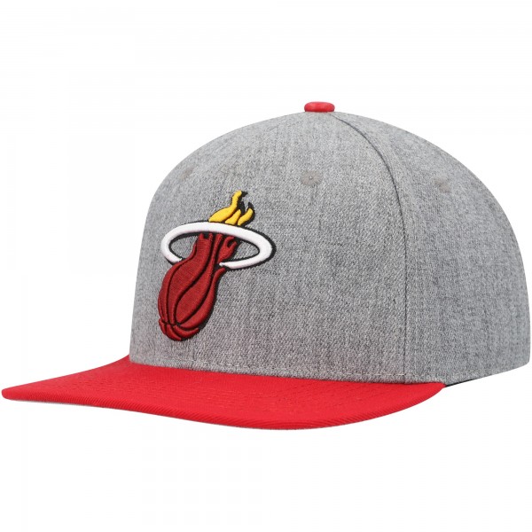 Бейсболка Miami Heat Pro Standard Gray/Red Classic Logo Two-Tone