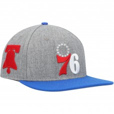 Philadelphia 76ers Pro Standard Gray/Royal Classic Logo Two-Tone Snapback Hat