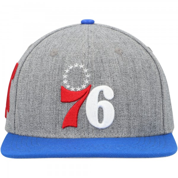 Philadelphia 76ers Pro Standard Gray/Royal Classic Logo Two-Tone Snapback Hat