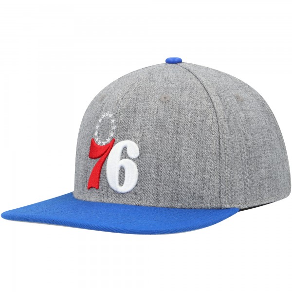 Philadelphia 76ers Pro Standard Gray/Royal Classic Logo Two-Tone Snapback Hat
