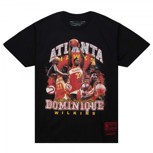 Футболка Dominique Wilkins Atlanta Hawks Mitchell & Ness Hardwood Classics Bling Concert Player - Black