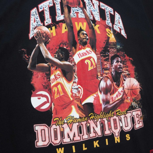 Футболка Dominique Wilkins Atlanta Hawks Mitchell & Ness Hardwood Classics Bling Concert Player - Black
