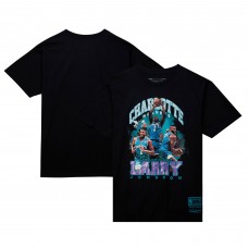 Футболка Larry Johnson Charlotte Hornets Mitchell & Ness Hardwood Classics Bling Concert Player - Black