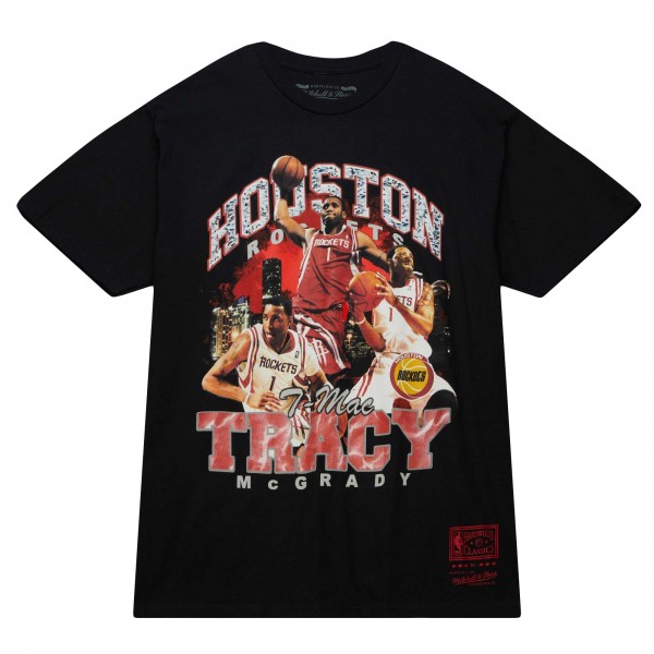 Футболка Tracy McGrady Houston Rockets Mitchell & Ness Hardwood Classics Bling Concert Player - Black