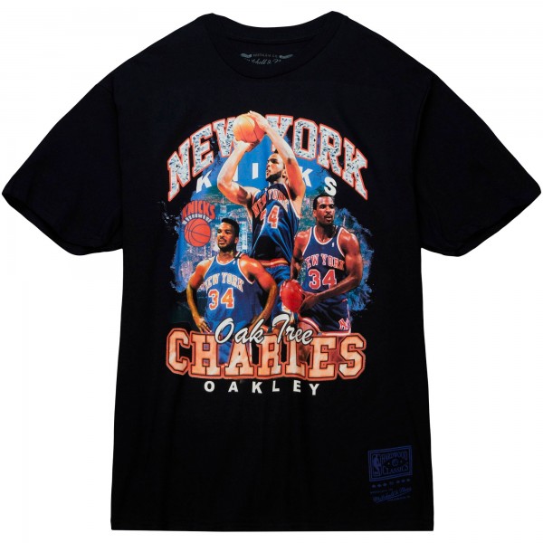 Футболка Charles Oakley New York Knicks Mitchell & Ness Hardwood Classics Bling Concert Player - Black