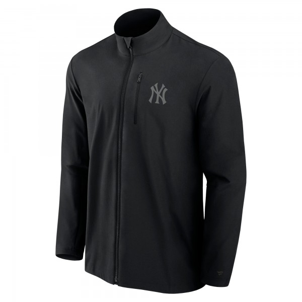 New York Yankees Fanatics Black Front Office Micro Tonal Full-Zip Jacket
