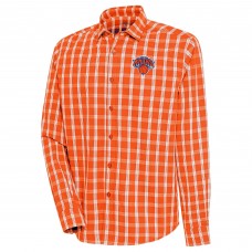 New York Knicks Antigua Carry Long Sleeve Button-Up Shirt - Orange