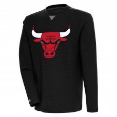 Chicago Bulls Antigua Flier Bunker Pullover Sweatshirt - Black