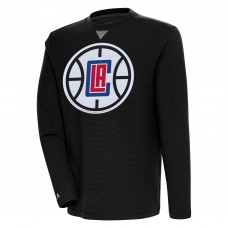 LA Clippers Antigua Flier Bunker Pullover Sweatshirt - Black