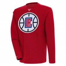 LA Clippers Antigua Flier Bunker Pullover Sweatshirt - Red