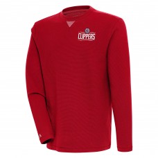 LA Clippers Antigua Flier Bunker Pullover Sweatshirt - Red