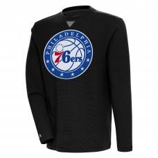 Philadelphia 76ers Antigua Flier Bunker Pullover Sweatshirt - Black