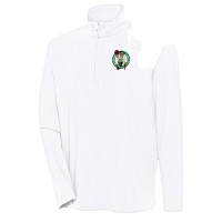 Boston Celtics Antigua White Hunk Quarter-Zip Pullover Top