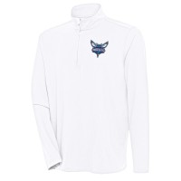 Charlotte Hornets Antigua White Hunk Quarter-Zip Pullover Top
