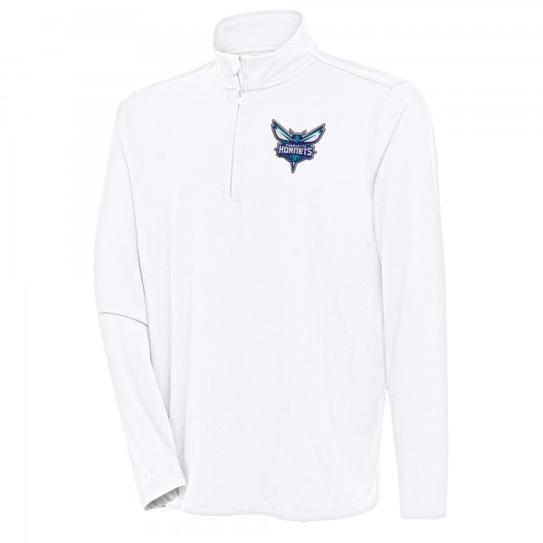 Charlotte Hornets Antigua White Hunk Quarter-Zip Pullover Top
