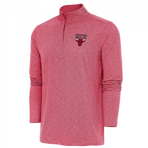 Кофта на короткой молнии Chicago Bulls Antigua Heather Red Hunk