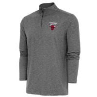 Кофта на короткой молнии Chicago Bulls Antigua Heather Black Hunk