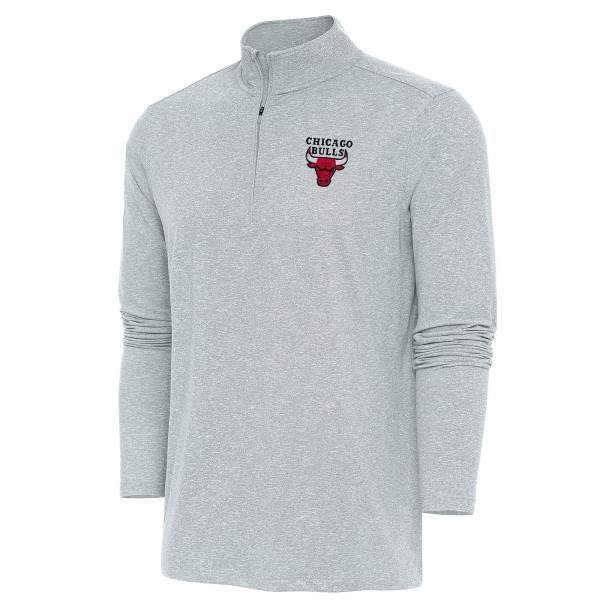 Кофта на короткой молнии Chicago Bulls Antigua Heather Gray Hunk