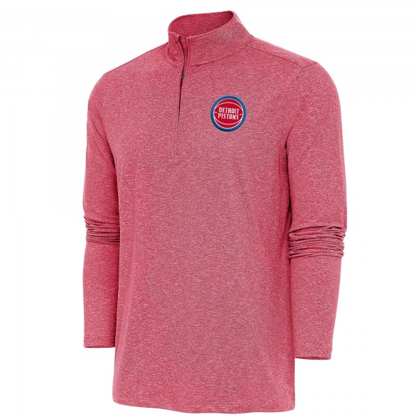 Кофта на короткой молнии Detroit Pistons Antigua Hunk - Heather Red