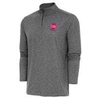 Кофта на короткой молнии Detroit Pistons Antigua Hunk - Heather Black