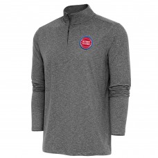 Кофта на короткой молнии Detroit Pistons Antigua Hunk - Heather Black