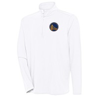 Golden State Warriors Antigua White Hunk Quarter-Zip Pullover Top
