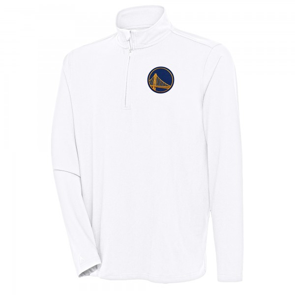 Golden State Warriors Antigua White Hunk Quarter-Zip Pullover Top