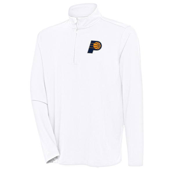 Indiana Pacers Antigua White Hunk Quarter-Zip Pullover Top