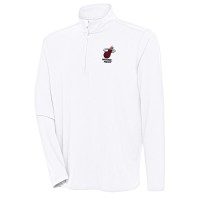 Miami Heat Antigua White Hunk Quarter-Zip Pullover Top
