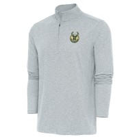 Кофта на короткой молнии Milwaukee Bucks Antigua Hunk - Heather Gray