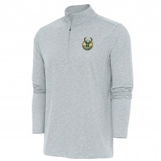 Кофта на короткой молнии Milwaukee Bucks Antigua Hunk - Heather Gray
