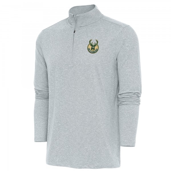 Кофта на короткой молнии Milwaukee Bucks Antigua Hunk - Heather Gray