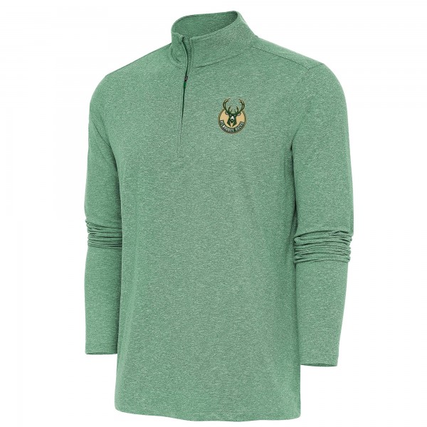 Кофта на короткой молнии Milwaukee Bucks Antigua Hunk - Hunter Green