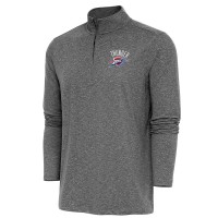 Oklahoma City Thunder Antigua Heather Black Hunk Quarter-Zip Pullover Top