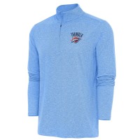 Кофта на короткой молнии Oklahoma City Thunder Antigua Heather Powder Blue Hunk