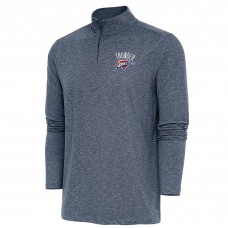Oklahoma City Thunder Antigua Heather Navy Hunk Quarter-Zip Pullover Top