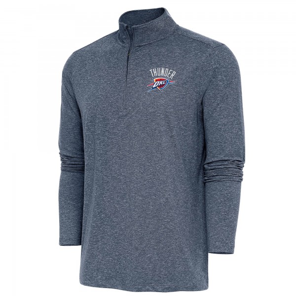 Oklahoma City Thunder Antigua Heather Navy Hunk Quarter-Zip Pullover Top