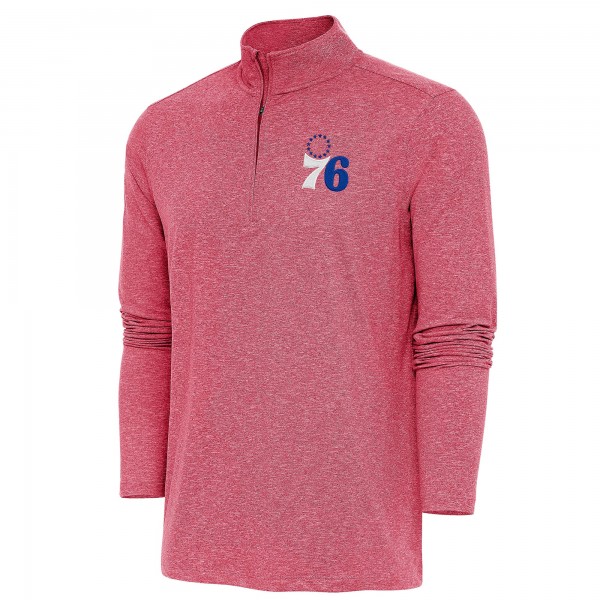 Кофта на короткой молнии Philadelphia 76ers Antigua Hunk - Heather Red