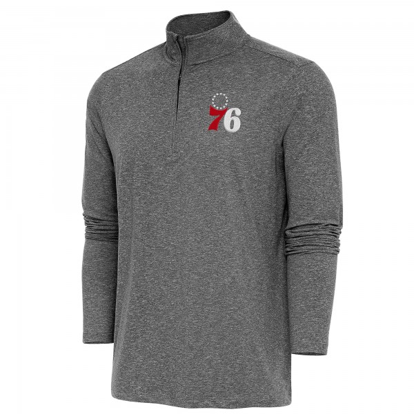 Кофта на короткой молнии Philadelphia 76ers Antigua Hunk - Heather Black