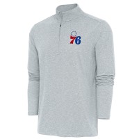 Кофта на короткой молнии Philadelphia 76ers Antigua Hunk - Heather Gray