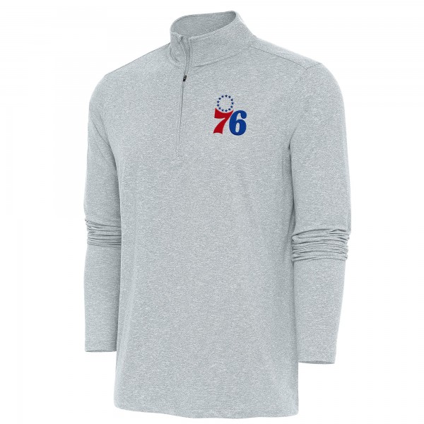 Кофта на короткой молнии Philadelphia 76ers Antigua Hunk - Heather Gray