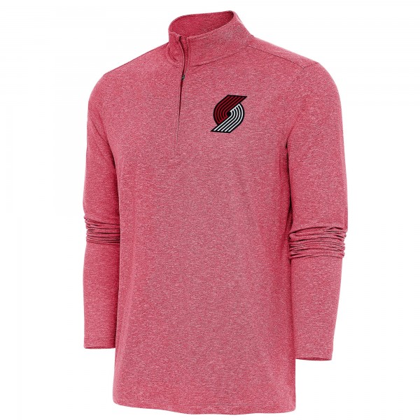 Кофта на короткой молнии Portland Trail Blazers Antigua Hunk - Heather Red